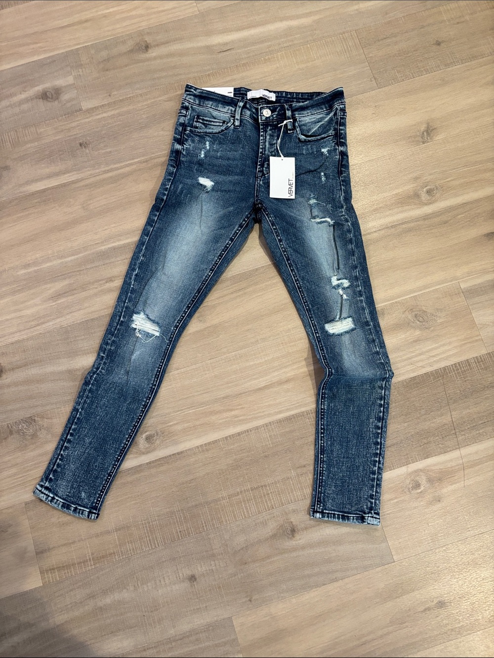 VERVET BY FLYING MONKEY Distressed Medium Wash Skinny Jeans